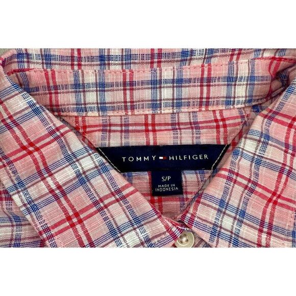 Tommy Hilfiger | Women’s Long Sleeve Plaid Pattern Button Down Blouse Top Sz S/P - Picture 4 of 8